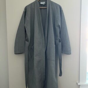 Gray Waffle Knit Robe
